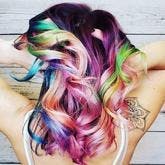Girl with multi-colored hair
